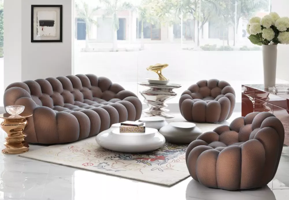 bubble curved 3 4 seat sofa